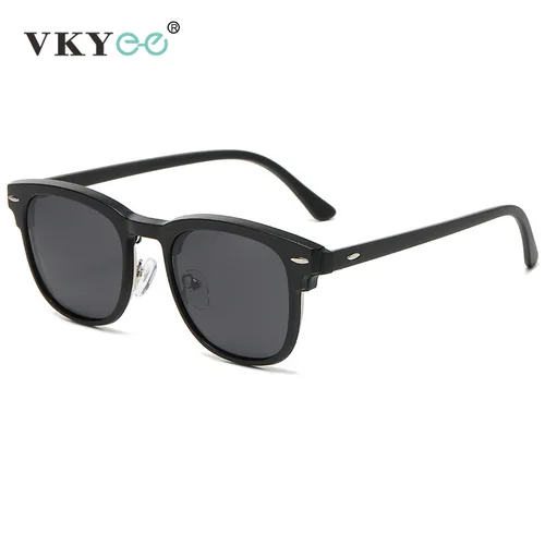 Imagen 2 del producto VKYEE Gafas de sol de moda Gafas magnéticas con clip Medio marco Gafas de sol polarizadas para hombres y mujeres se pueden personalizar con prescripción