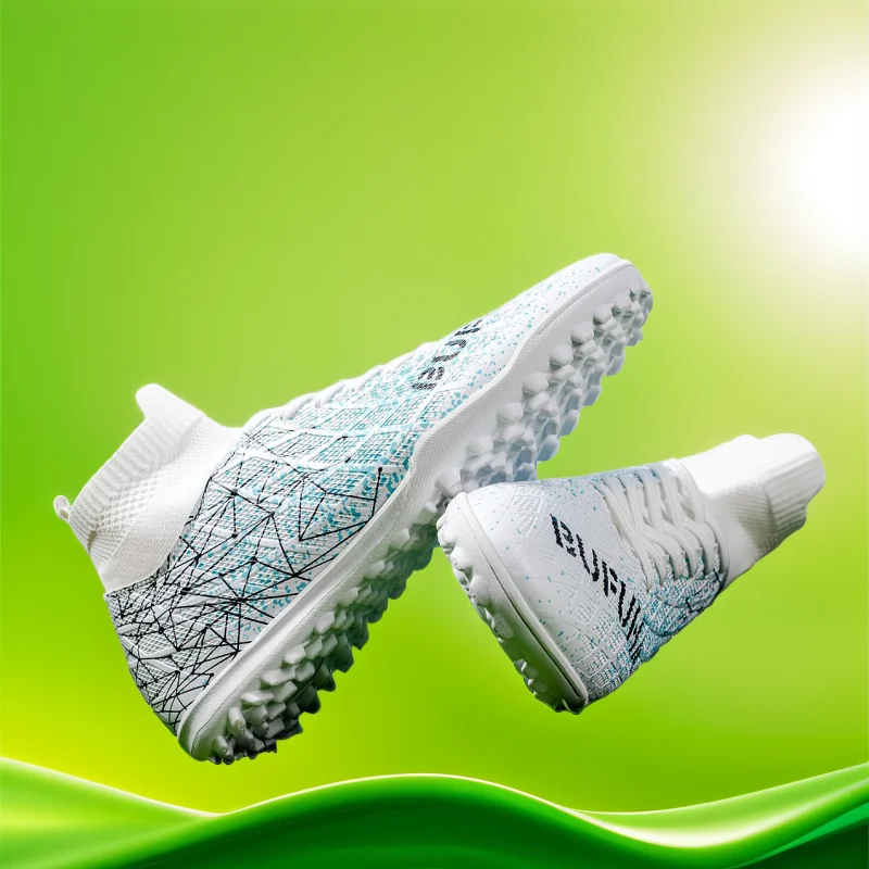 

Men's Football Boots Tf Soccer Shin Guards Leg Socks High-Top Anti-Skid Training Soccer Shoes Kid's Soccer Sneakers