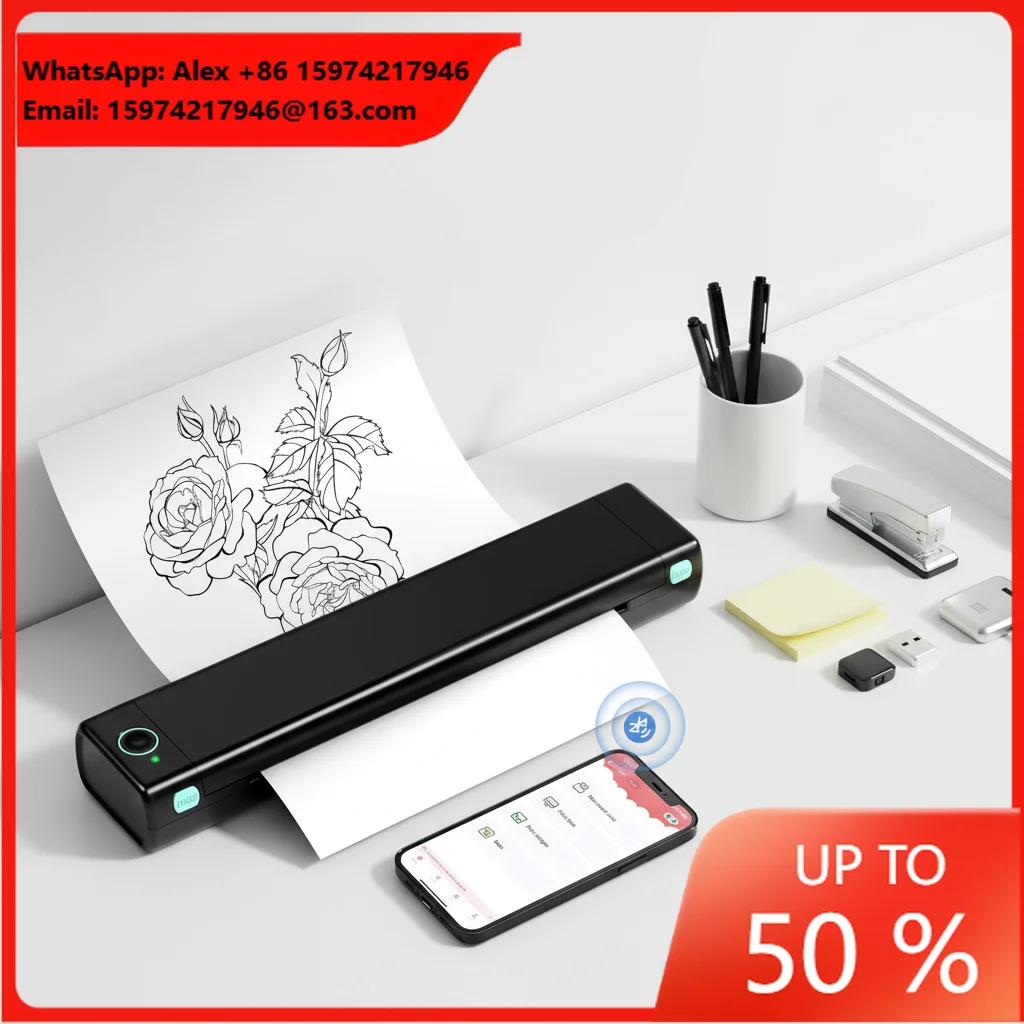 Phomemo M08F Wireless Portable A4 Printer Letter & A4 & Tattoo Thermal Printer For Travel,office,business
