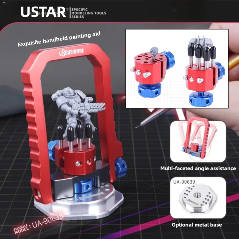 USTAR Hand Held Fixed Painting Bracket Stand for Gundam Miniature Soldier Chess Piece Military Model Detailing