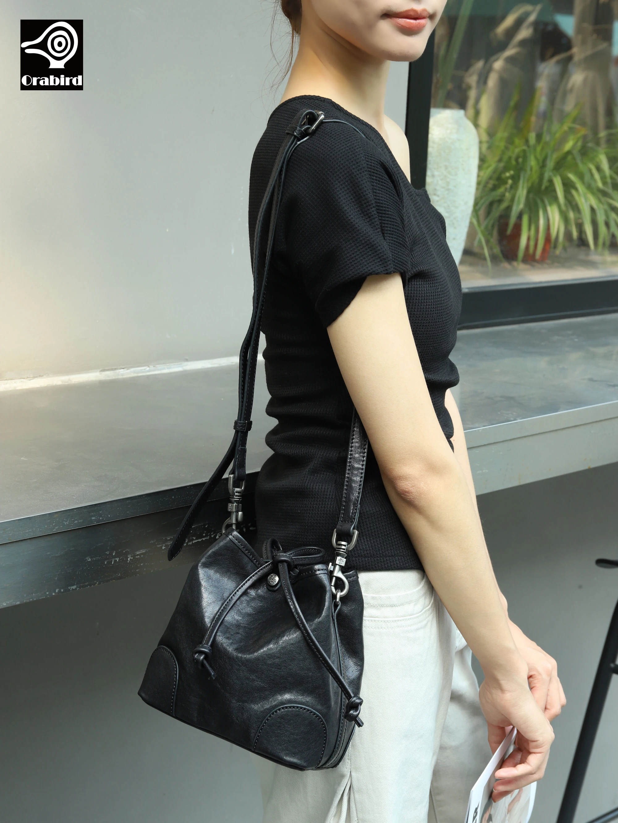 

Женская роскошная сумка-ведро Orabird 2026 из натуральной коровьей кожи, модная женская сумка через плечо