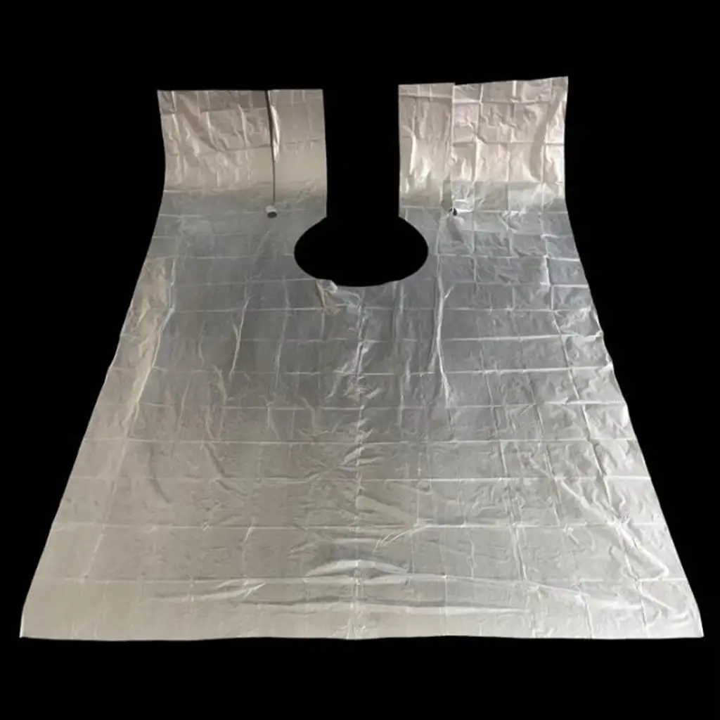 200pc Waterproof Disposable Hair Cutting Cape Transparent Salon Gown Hairdresser Barber Shop Gowns Apron - 110x78cm