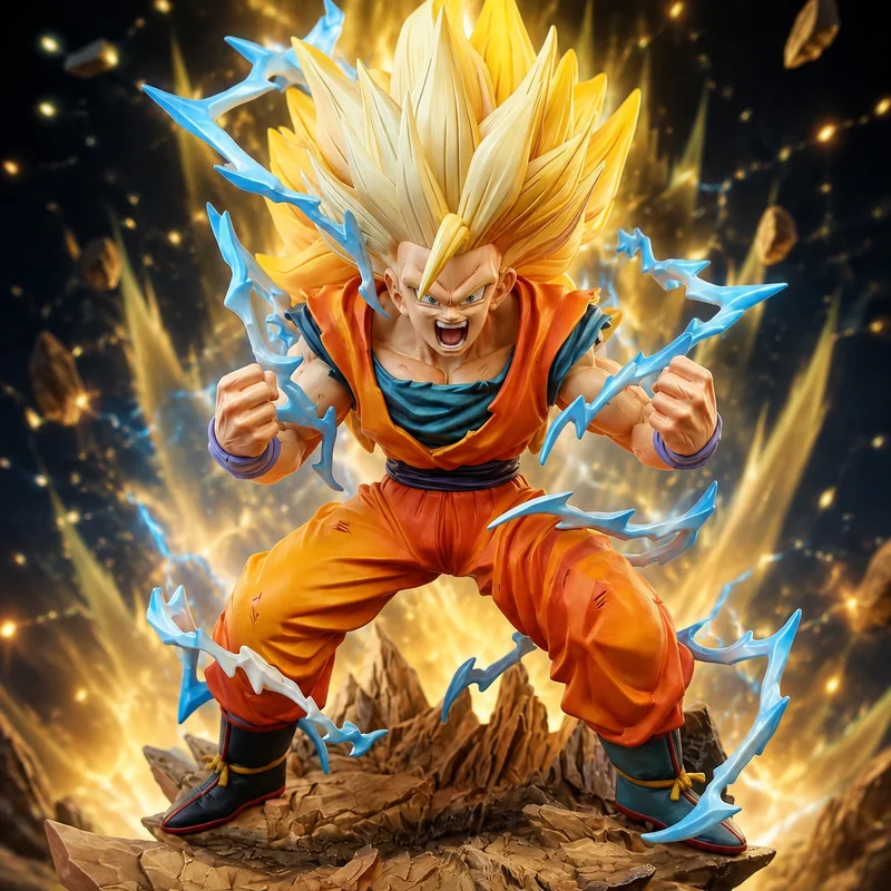 Dragon Ball SSJ3 Son Goku Actionfigur Anime PVC-Statue Modell Zimmer Schreibtisch Sammlerstück Dekoration Geschenk für Anime-Fans