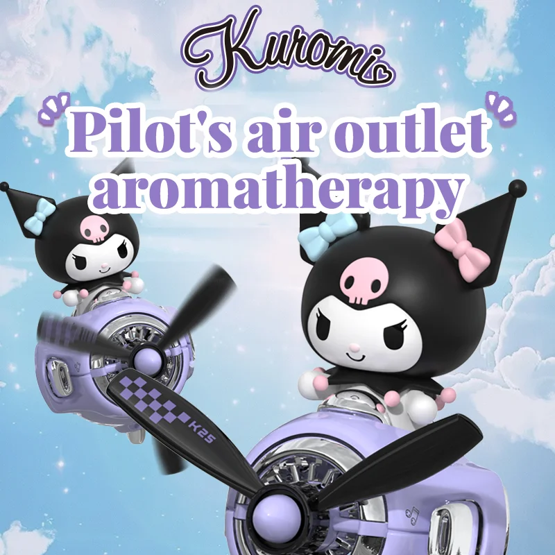 Hello Kitty Kuromi Aroma Odorless Car Accessories Interor Decorations Inside Ornament Plane Car Air Fresheners Vent Clip