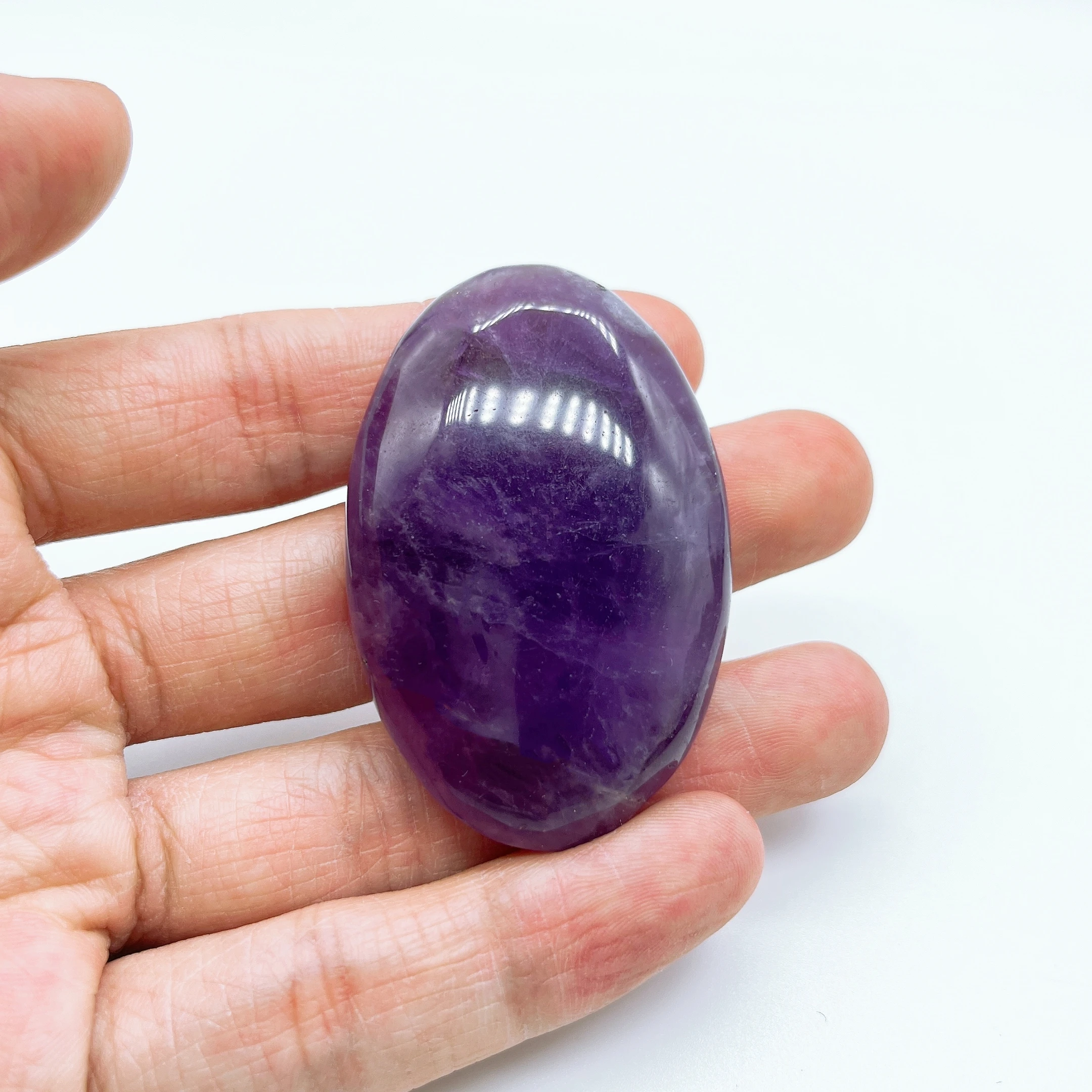 Natural Dream Amethyst Palm Crystal Stone High Quality Tumbled Stones Energy Reiki Quartz Hot Compress message tool Home Decor