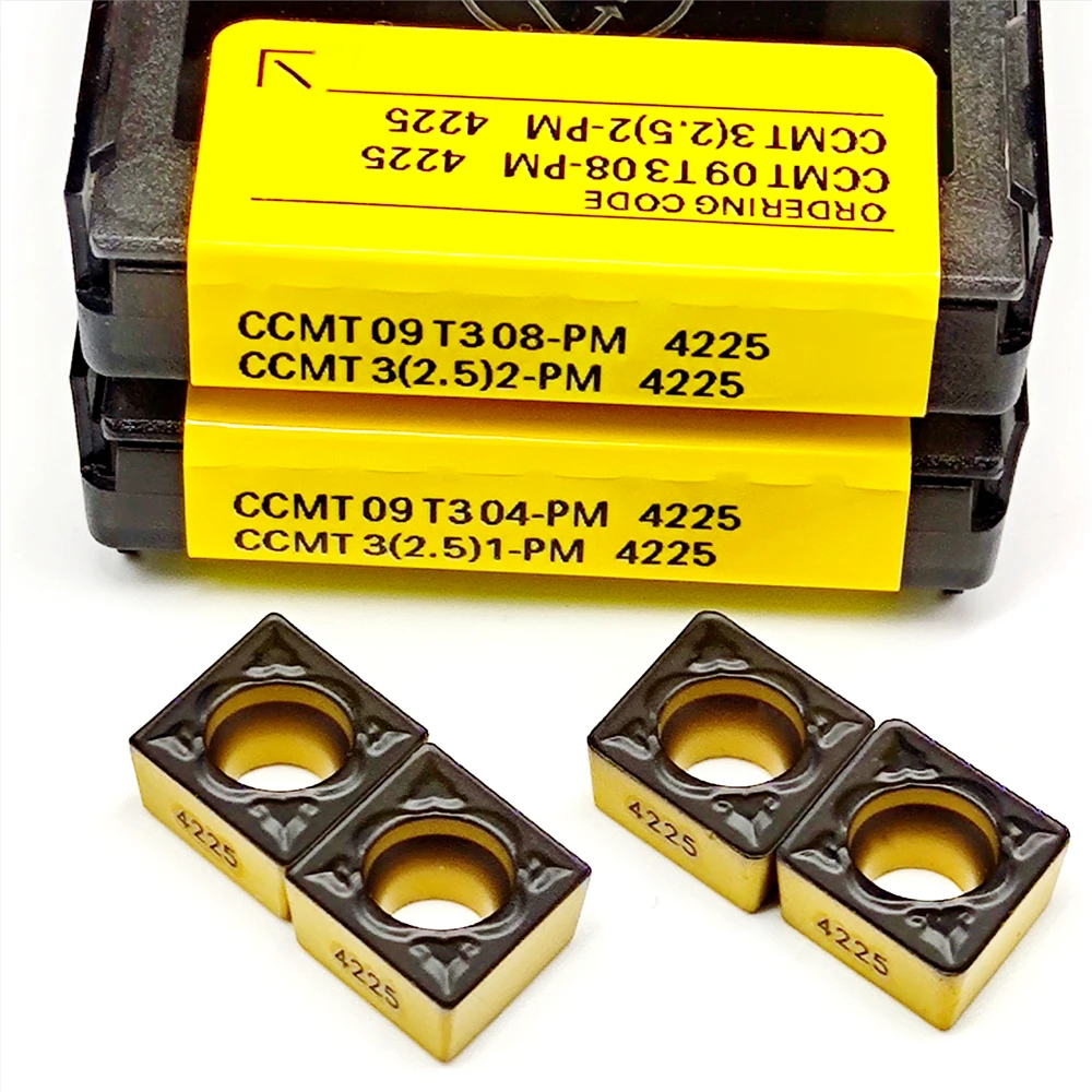 Imagem -02 - Metal Carbide Insere Peças Ferramenta de Torneamento de Metal Torno Rosto Fresa Ccmt 09t304 Ccmt09t308 pm 4225