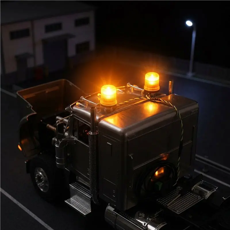 For Tamiya 1/14 For SCANIA 770S For Volvo FH16 For ACTROS 3363 RC Truck Warning Light 1 Pair Rotating Light Car