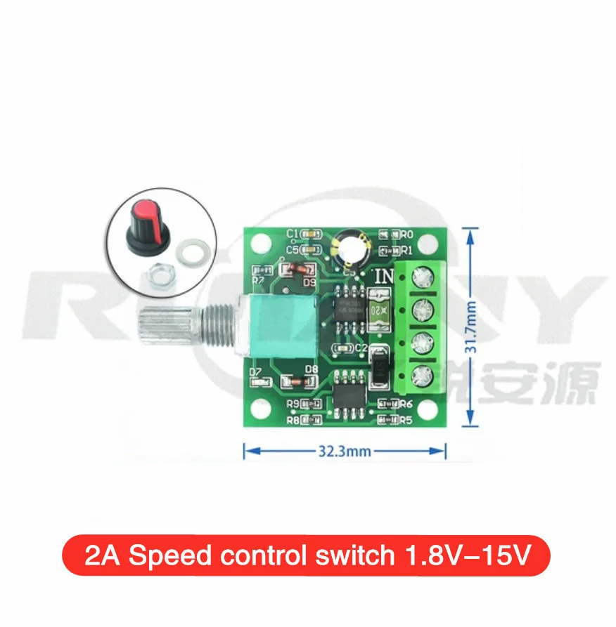 Regulador de motor PWM DC 2A 3A 5A 10A interruptor de regulación de velocidad función 1803BK 1203BK