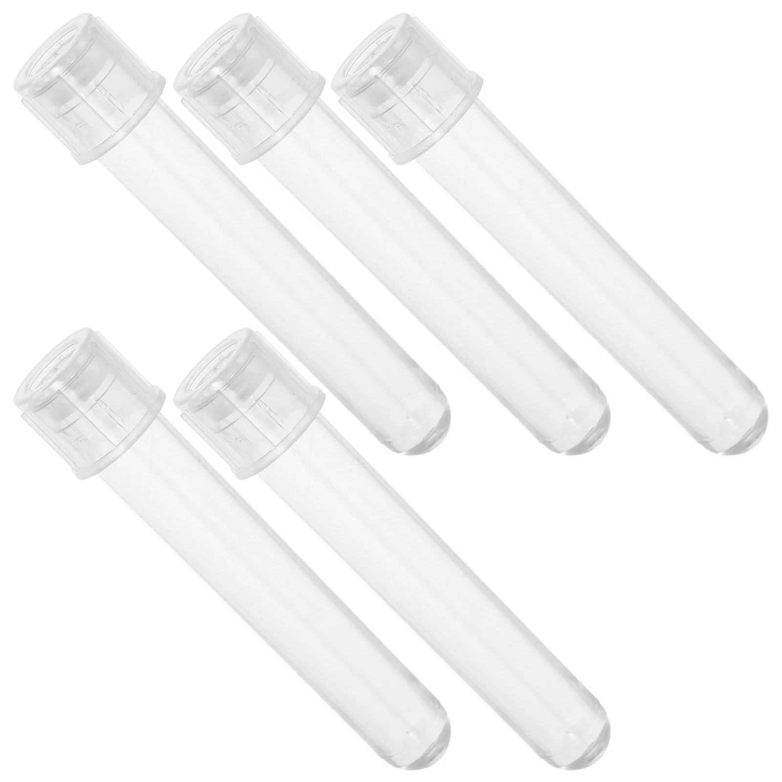 

24 Pcs Mini Test Tubes Sample with Lids Laboratory Storage Science Clear Plastic Cap Small