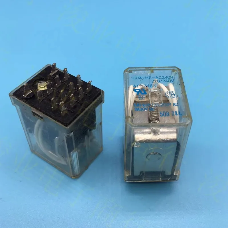 

（Second-hand）1pcs/lot 100% original genuine relay:HC4-HP-AC220V 240/220VAC AC3348K 14pins