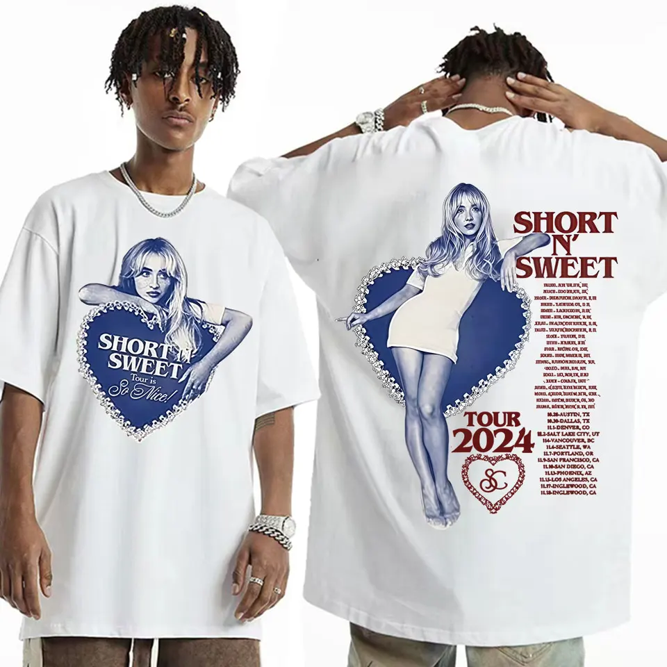 Sabrina Carpenter Short N' Sweet Tour 2024 Graphic T Shirt Men's