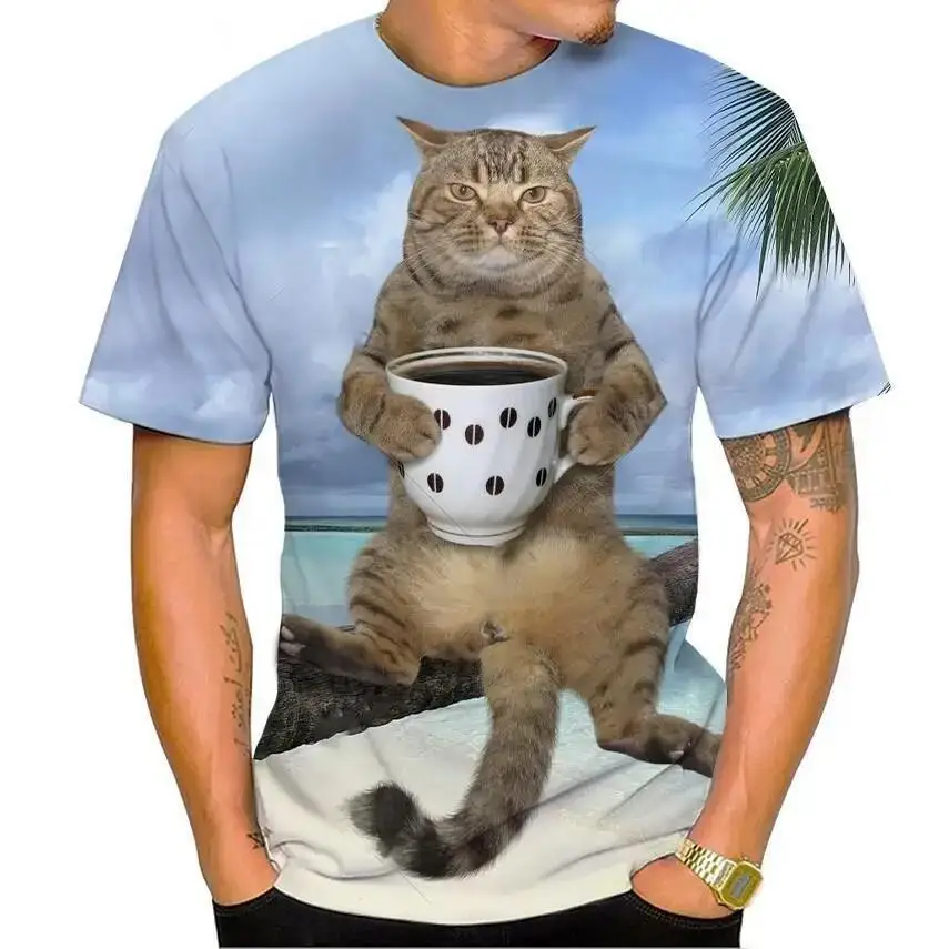 

Funny Cat Animal 3D Print T-shirts Men Women Streetwear Hip Hop Casual Short Sleeve T Shirt Oversized Tees Tops Kids Clothing