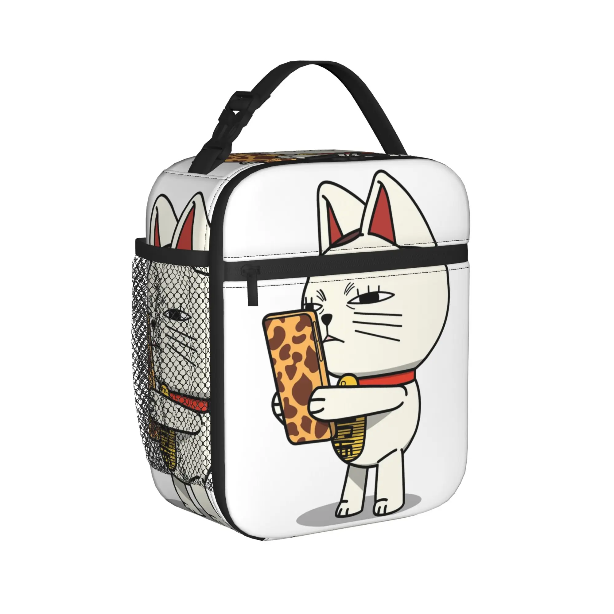 Anime Dandadan Cat Turbo Granny On Phone Thermal Insulated Lunch Bag  Portable Food Container Bags Cooler Thermal Lunch Box