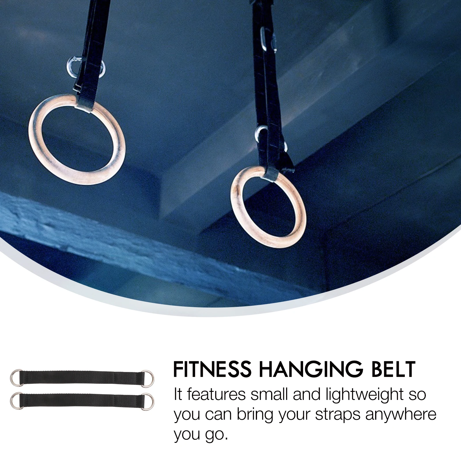 

2Pcs Fitness Hanging Straps Easy Install Exercise Pulling Straps Gymnastic Ring Belt for Horizontal Bar Training Fitness Hanging