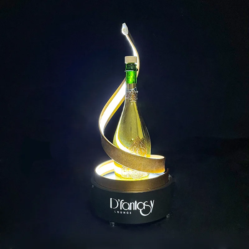 

Luminous spiral wine seat, rechargeable colorful light champagne base, foreign wine display stand, bar KTV creative wine set