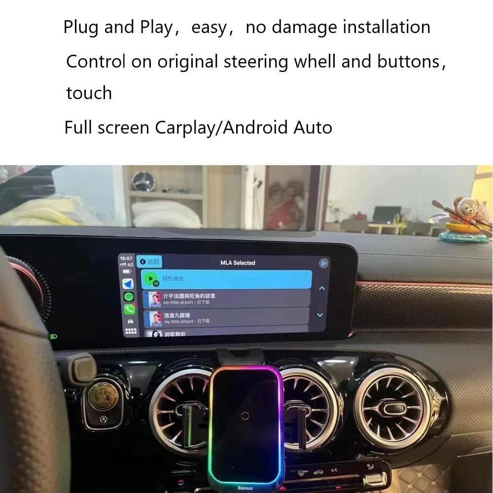 iManAuto Wireless Apple CarPlay Interface Android Auto Full Screen for Mercedes Benz A W177 GLA CLA GLB MBUX NTG6.0 With Touch