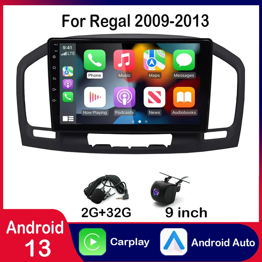 

Android 13 Car Radio Stereo Wireless Carplay GPS Navigation Compatible for Regal 2009-2013