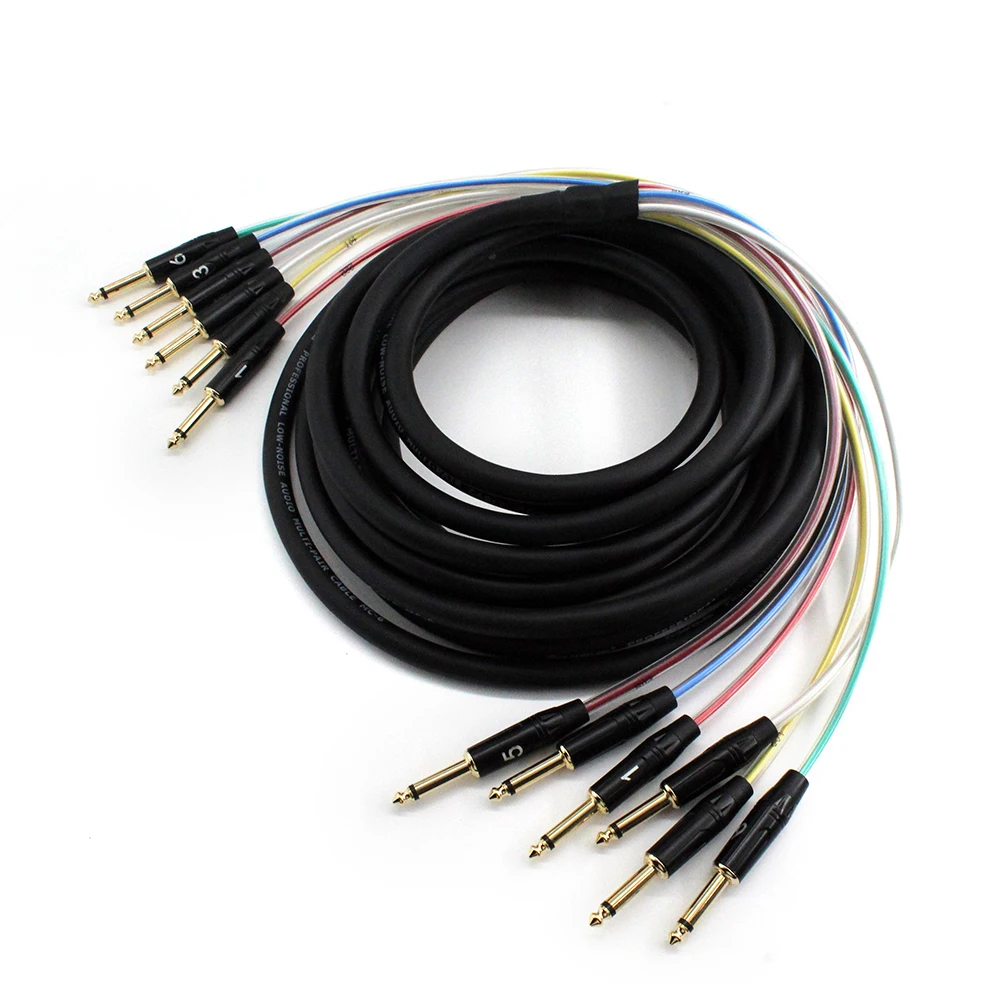 

2 4 6 8 12 16 Channel Way 6.35MM 1/4'' Jack P10 Male To Male Professional Multi-Media Audio Extension Cord 6.5MM Cable