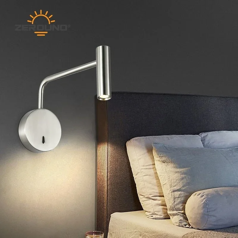 

Nordic LED Wall Lamp with switch 3W spotligh Decoration Room Metal wall light indoor wall light For Home Bedroom Bedside light