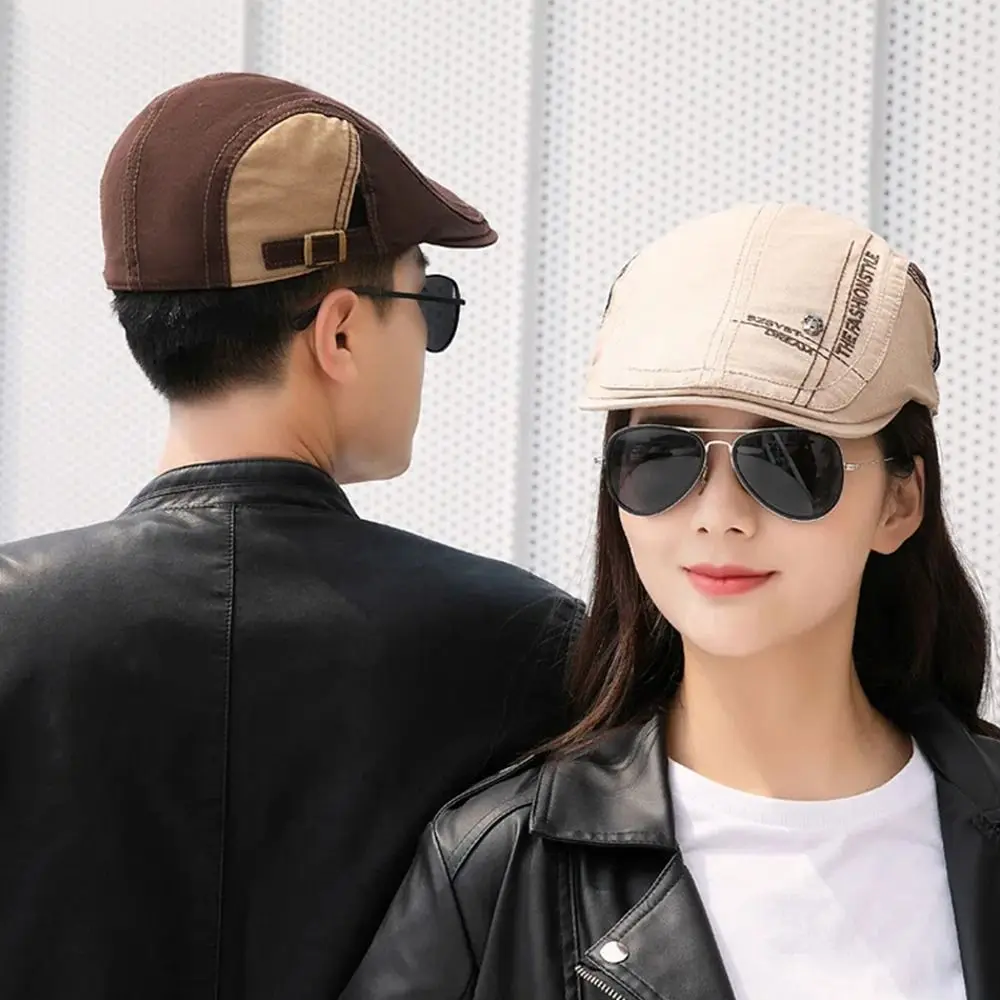 

1Pcs Durable Four Seasons Men Hat Cotton Forward Summer Hat Flat Beret Cap for Outdoor Travel