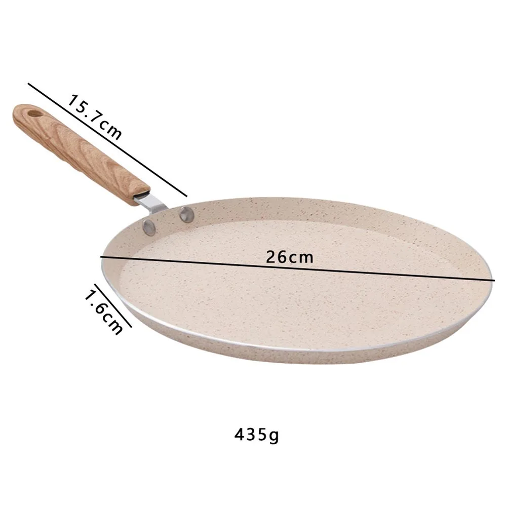 Frying Pan Non Stone Finish for Pancake Crepe Pizza Omelet Egg 18cm 22cm 26cm All Stove Use 201 Stainless Steel Base