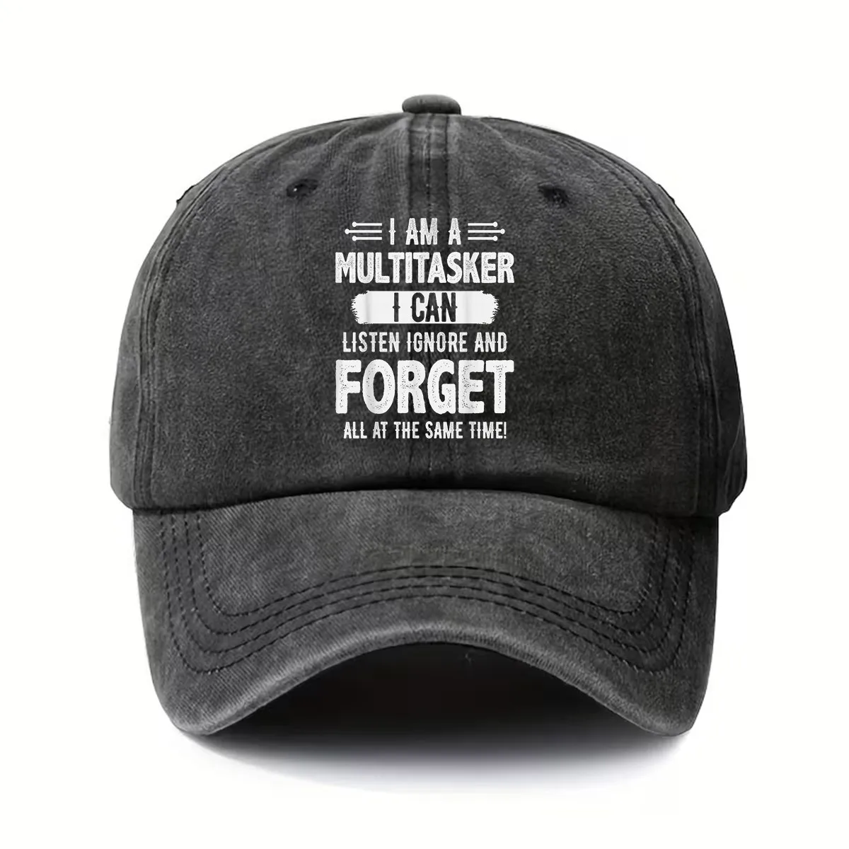 1 Vintage-Style Baseball Cap with Humorous Quote Print, Adjustable Unisex Washed Baseball Cap, Suitable as a Teacher Gift, Father's Day, Graduation Ceremony, Independence Day Gift, Casual Dome Cap with Curved Brim, Suitable for Year-Round Wear