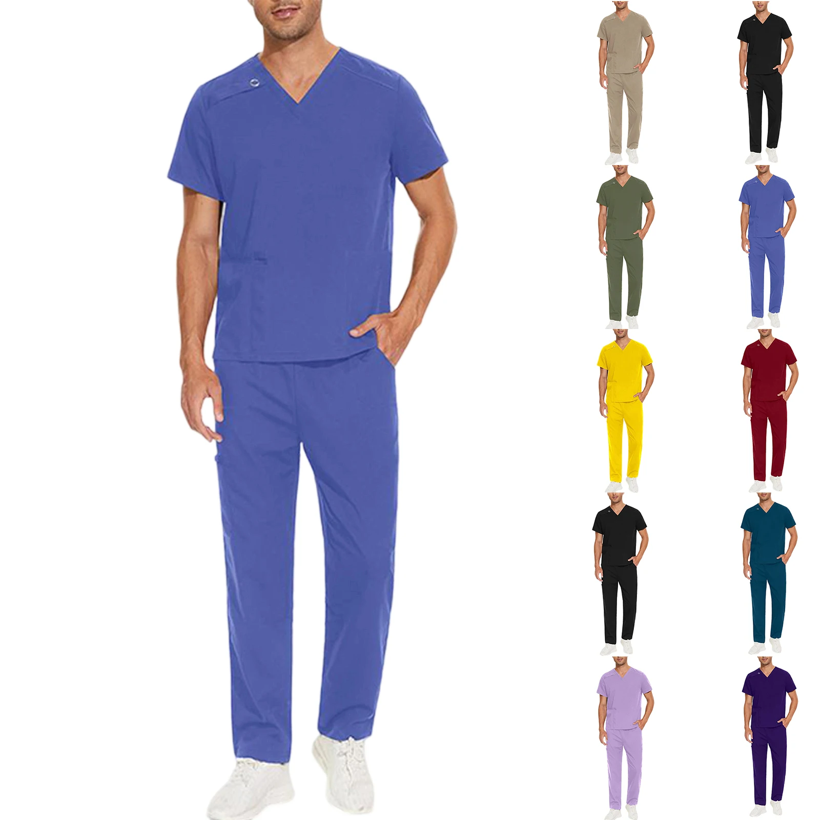 Uniformes médicos ligeros y resistentes a las arrugas especiales para hombres, conjunto de exfoliantes de enfermería veterinaria de dentista Unisex, pantalones superiores