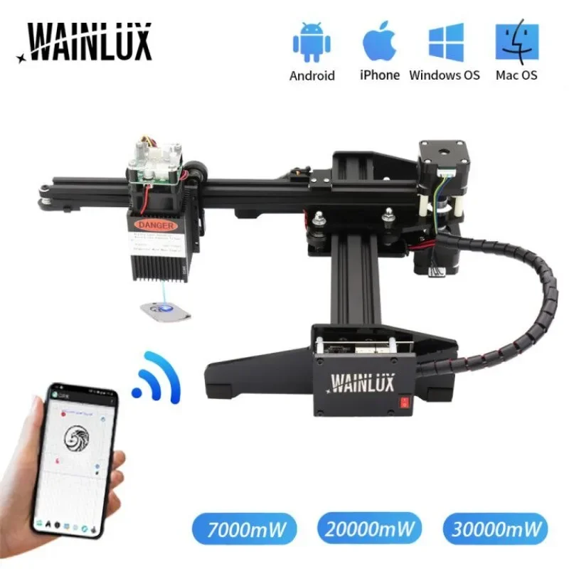 WAINLUX Laser Engraving Machine Laser Engraver Glass Supports Win And WiFi Connection, Laser Marking Machine Aluminum Alloy