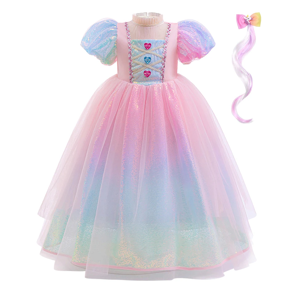 

Костюм единорога для девочек на Хэллоуин, рождественская детская пышная юбка, платье принцессы с радужным градиентом, праздничный костюм для выступлений