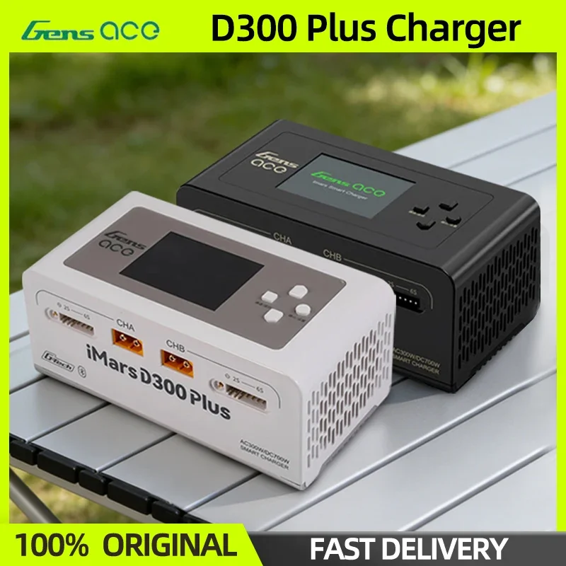 Cargador Inteligente Gens ACE IMARS D300 Plus, Cargador/Descargador de Baterías LiPo de Doble Canal para Autos RC, Drones y Aviones FPV