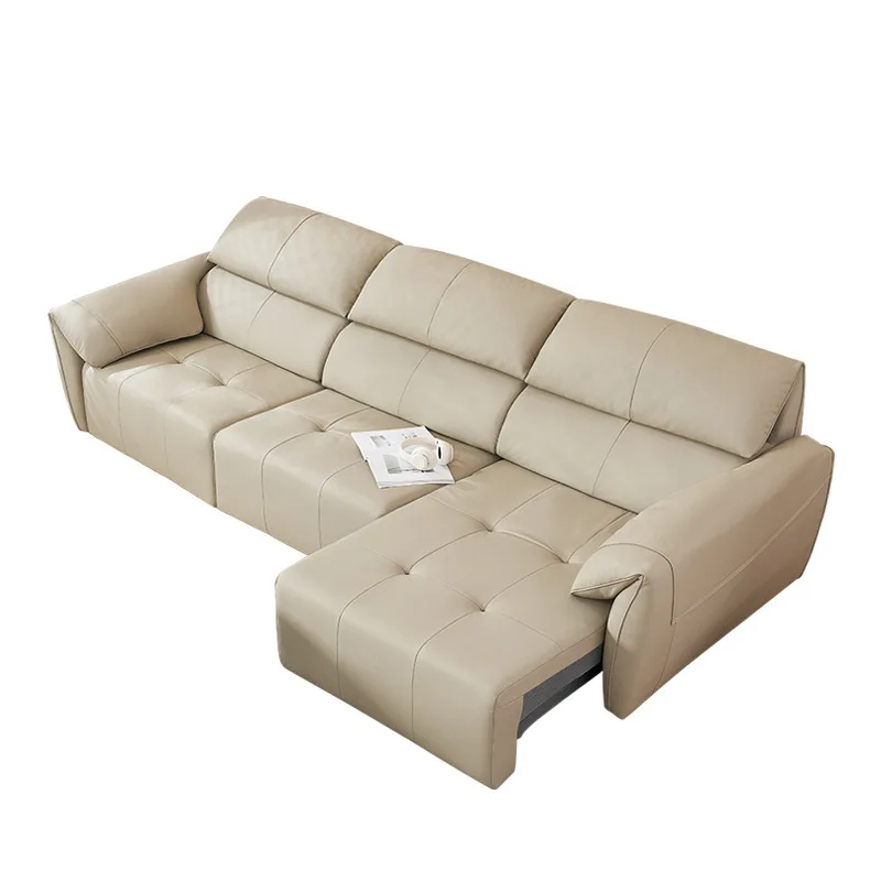 

Zero wall high backrest elephant ears smart retractable home theater multi functional electric sofa bed