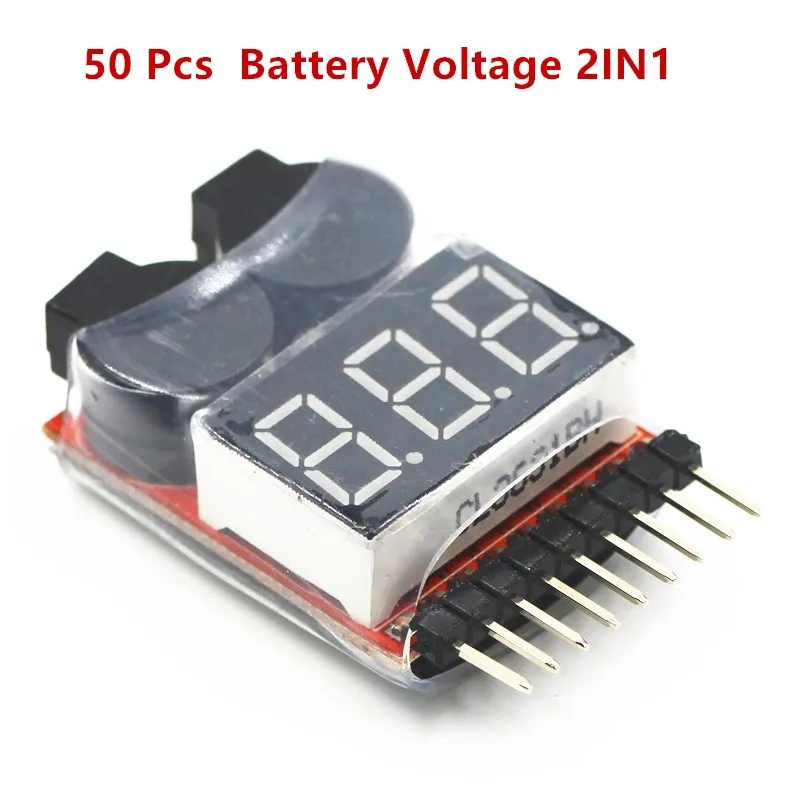 50pcs/lot 3.7-30V 1-8S Lipo/Li-ion/Fe Battery Voltage 2IN1 Tester Low Voltage Buzzer Alarm/BX100 1-8S Lipo Battery Tester