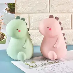Luz nocturna de dinosaurio con Sensor táctil, Luz suave, protección ocular, lámpara de mesa de silicona, carga USB, cambio de Color colorido
