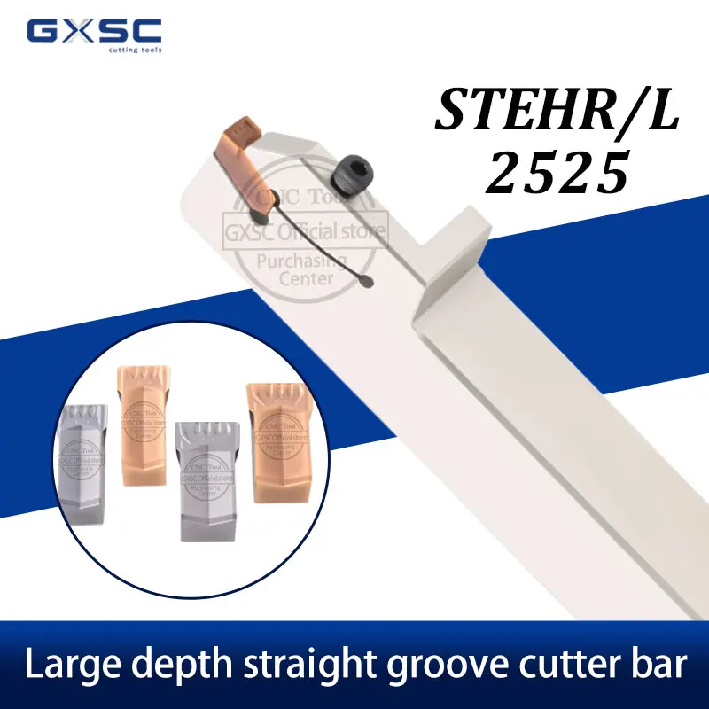 

STEHR2525M08 CNC Large Cutting Depth Outer Diameter Slotting Tool Holder Wide Slotting Lathe Tool End Face Slotting Tool Holders