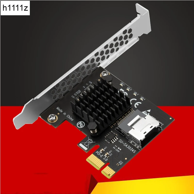 4포트 SATA 3 6G SSD 어댑터 확장 카드 PCIe - 미니 SAS 8087 PCI-e PCI Express X1 컨트롤러 라이저 추가 카드 Chi a Mining