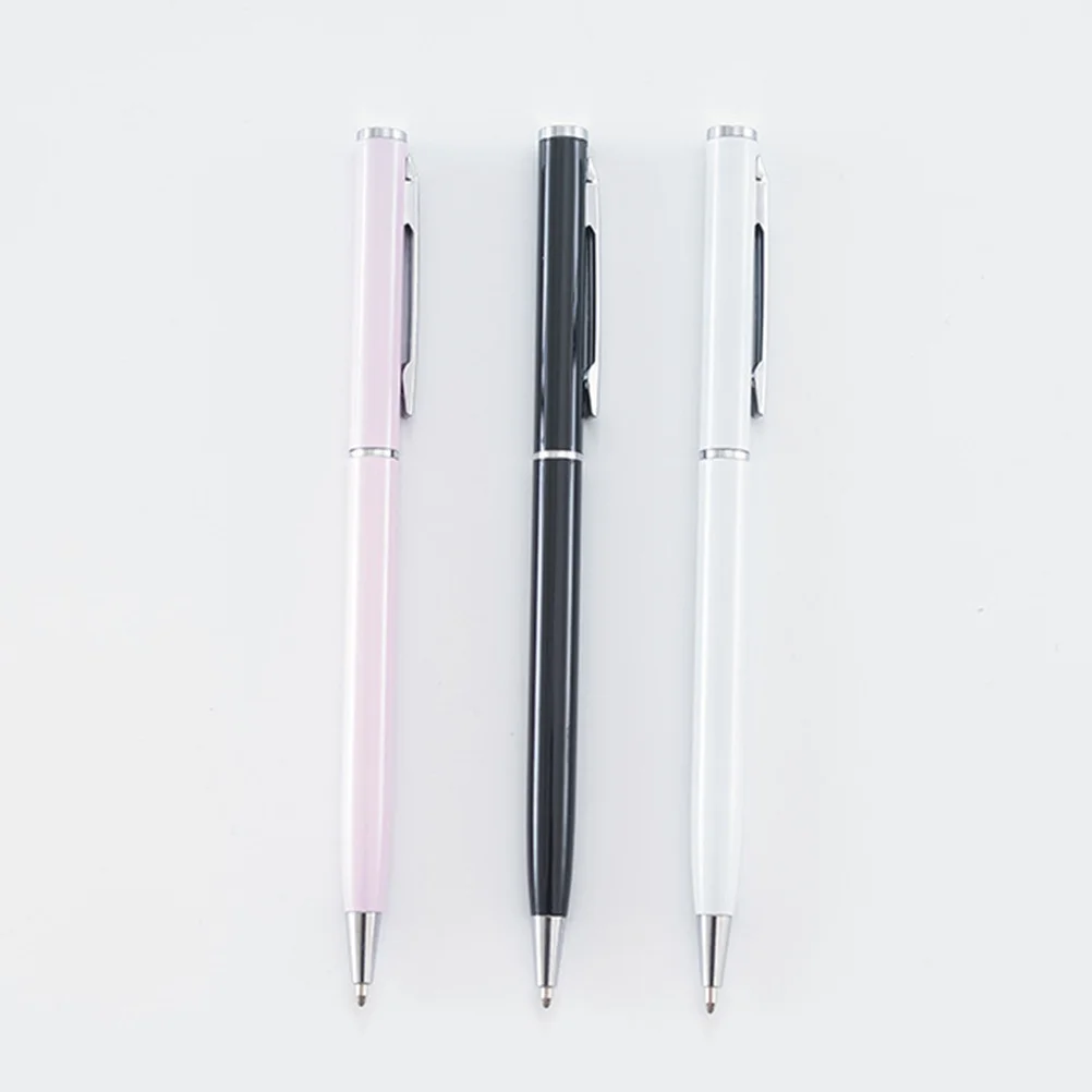 

3 Pcs Metal Ball Pen Stationery Fancy Ballpoint Pens Cute Creative Back to School