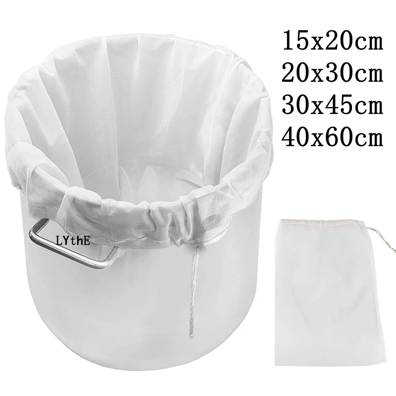 Beer Homebrew Filter Bag for Brewing Reusable Kitchen Food Filter Bags Strainer Fine Mesh Bag for Beer Nut Milk Juice Filters