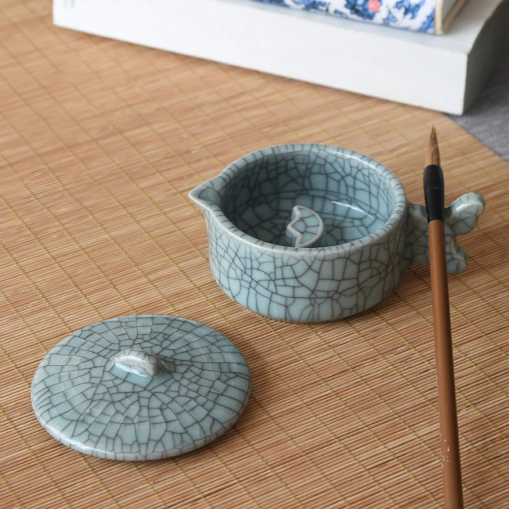 

1Pcs Mini Inkstone Ancient Style Durable Calligraphy Ink Grinding Stone Traditional Painting Drawing Tool Ink Stone with Cover