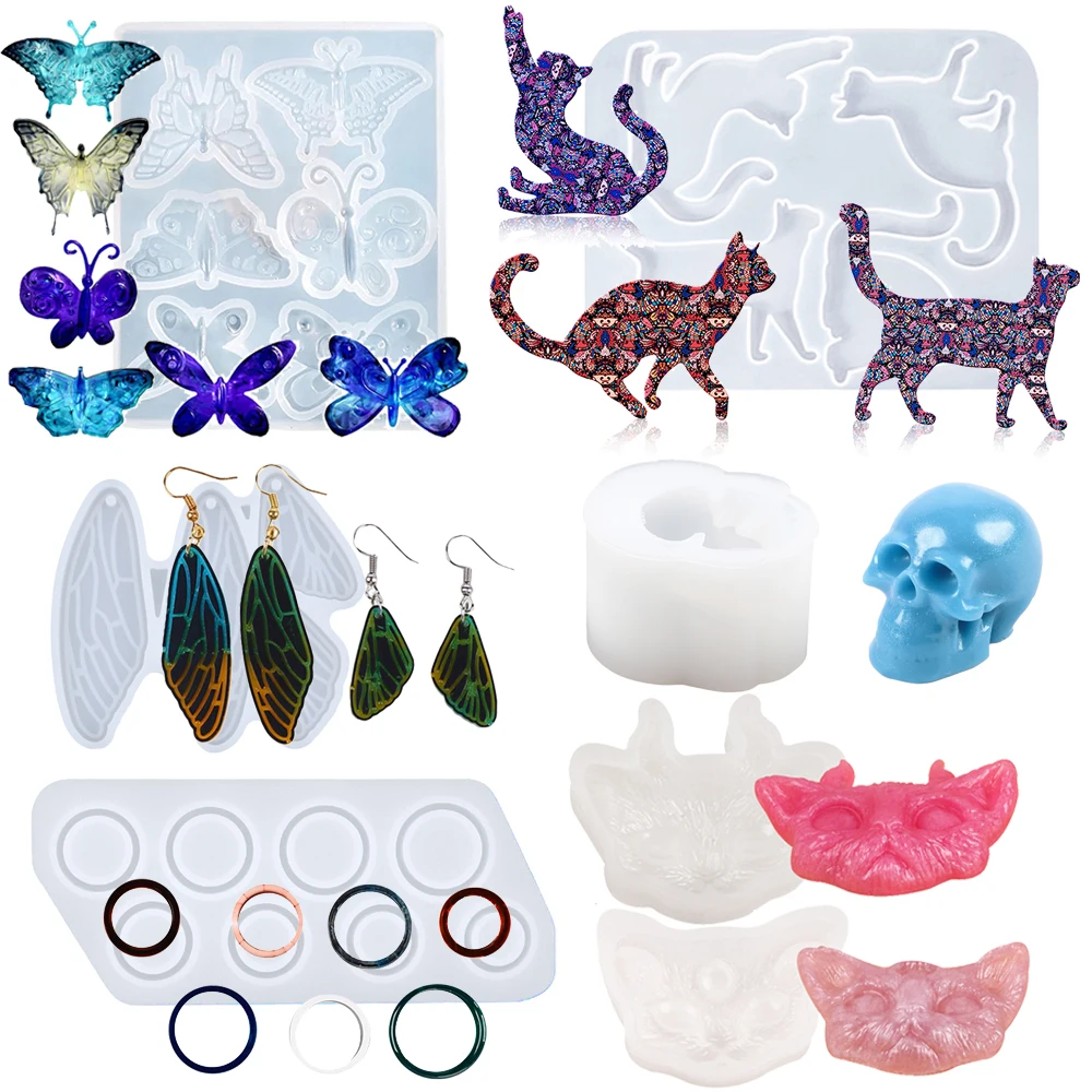 Jewelry Silicone Mold Butterfly Cat Wings Pendant Rings Necklace Keychain Earrings Craft Making Epoxy Resin Mould