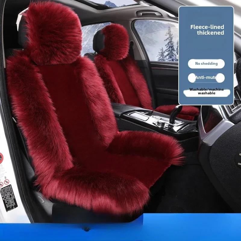 Custom 2025 Winter Warm Authentic Australia Sheepskin Car Seat Cover Luxury Long Wool Front Cover Fits Most Truck SUV or Van