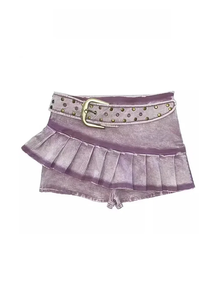 

Low Waist A-Line Skirt Women's Denim Skirt Summer New Sle Y2K Millennium Wind Sexy Girl Commute Sle Button Detail
