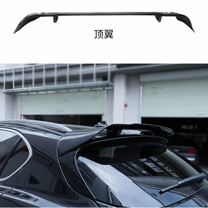 For Alfa Romeo Stelvio Spoiler Carbon Fiber Rear Trunk Spoiler Black Finish Quadrifoglio Verde KD Style 2017 - 2018