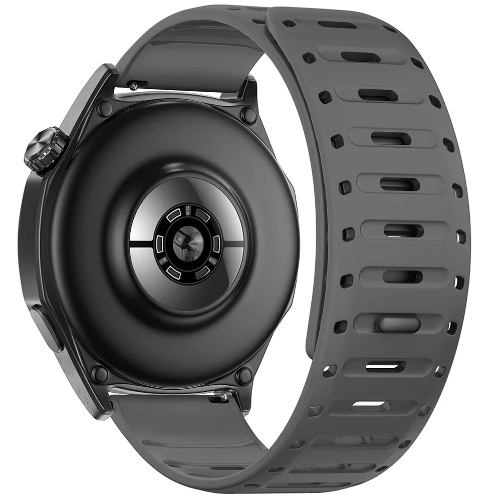 ซิลิโคน 22 มม.สําหรับ Huawei Watch 5 4 3/GT5 Pro GT5 GT4 46 มม.แม่เหล็ก Breathable สร้อยข้อมือสําหรับ amazfit GTR/Stratos/Bip 6 Band