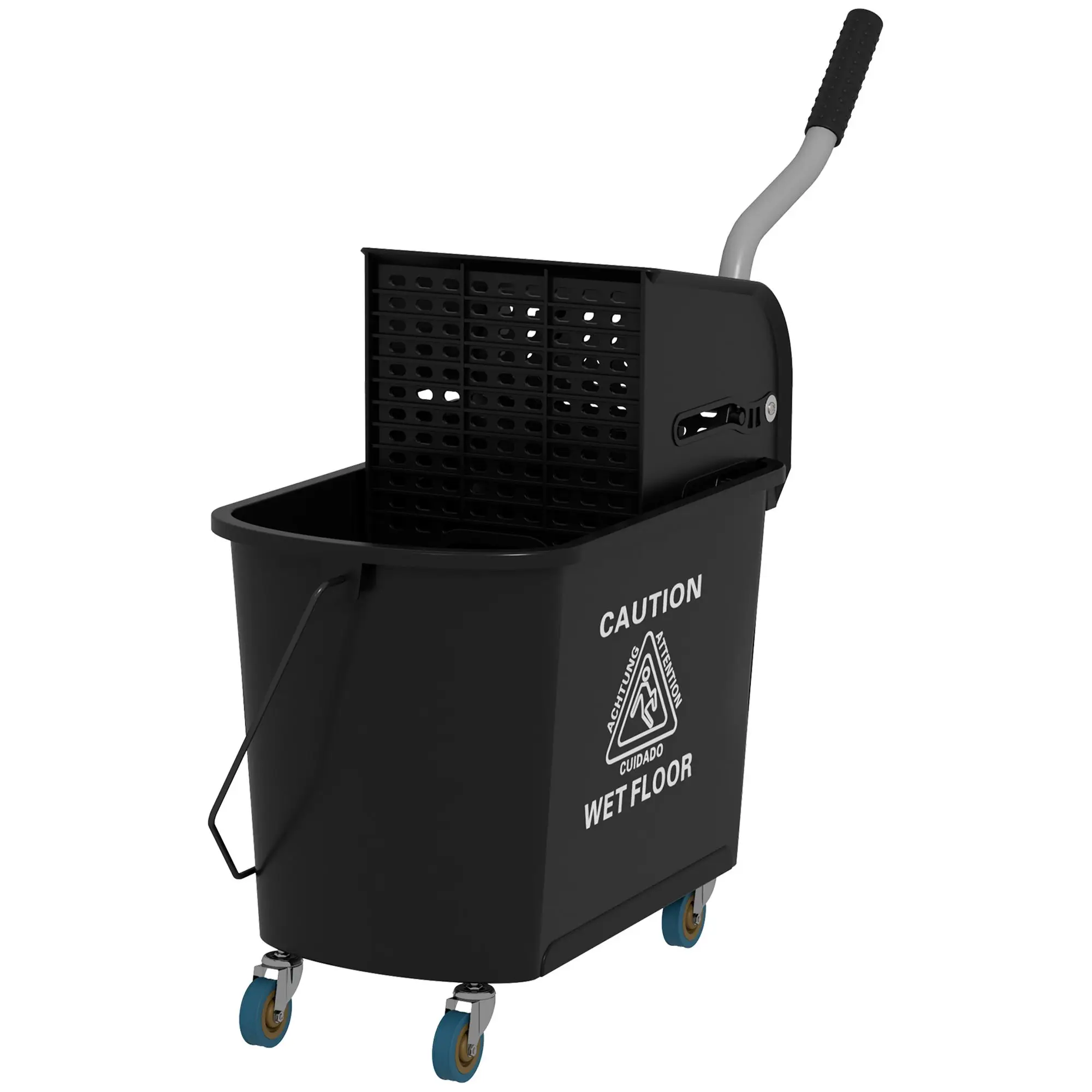 

For Mop Bucket with Wringer on Wheels 21 Quart Floor Cleaning Black Separate Dirty Clean Water System