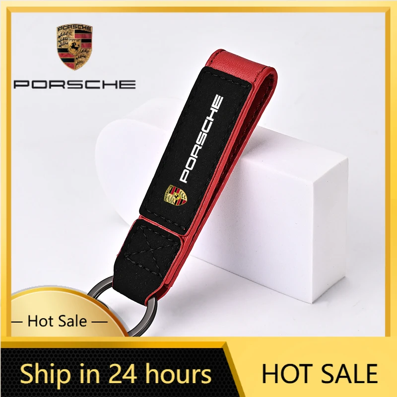 

Наклейка на автомобиль для Porsche, замшевый брелок для ключей, кольцо для ключей с защитой от потери, подвеска для ключей для Porsche Cayenne, Panamera, Macan, 911, 718, Taycan