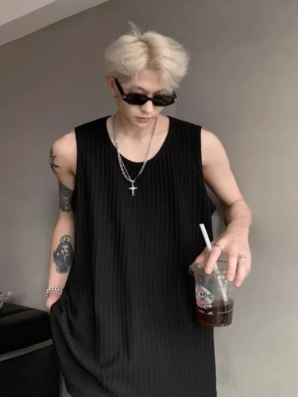 

Мужская летняя майка Kazuki Kuraii Ice Silk Quick Dry: новая американская модель с подплечниками, модная и удобная.