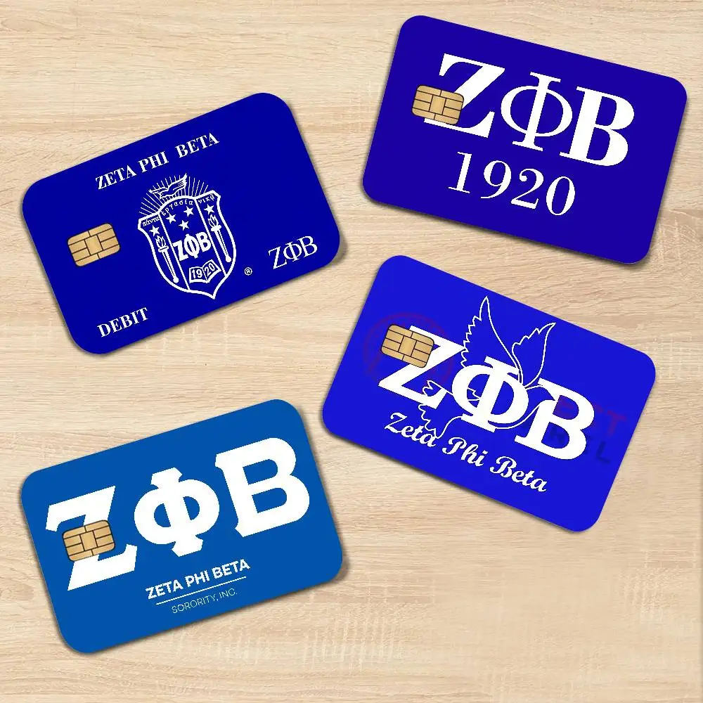 Zeta Phi Beta Anime Cartoon Bear Skin Sticker Film Tape Case for Big Credit Debit Card Front Side