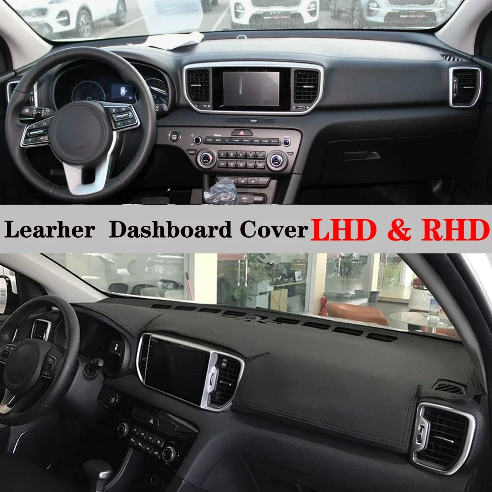 

Dashboard Dash Mat Cover PU Leather Pad Sunshade Anti-UV Carpet Car Accessories For Kia Sportage 4 QL 2016 - 2021 2017 2018 2019
