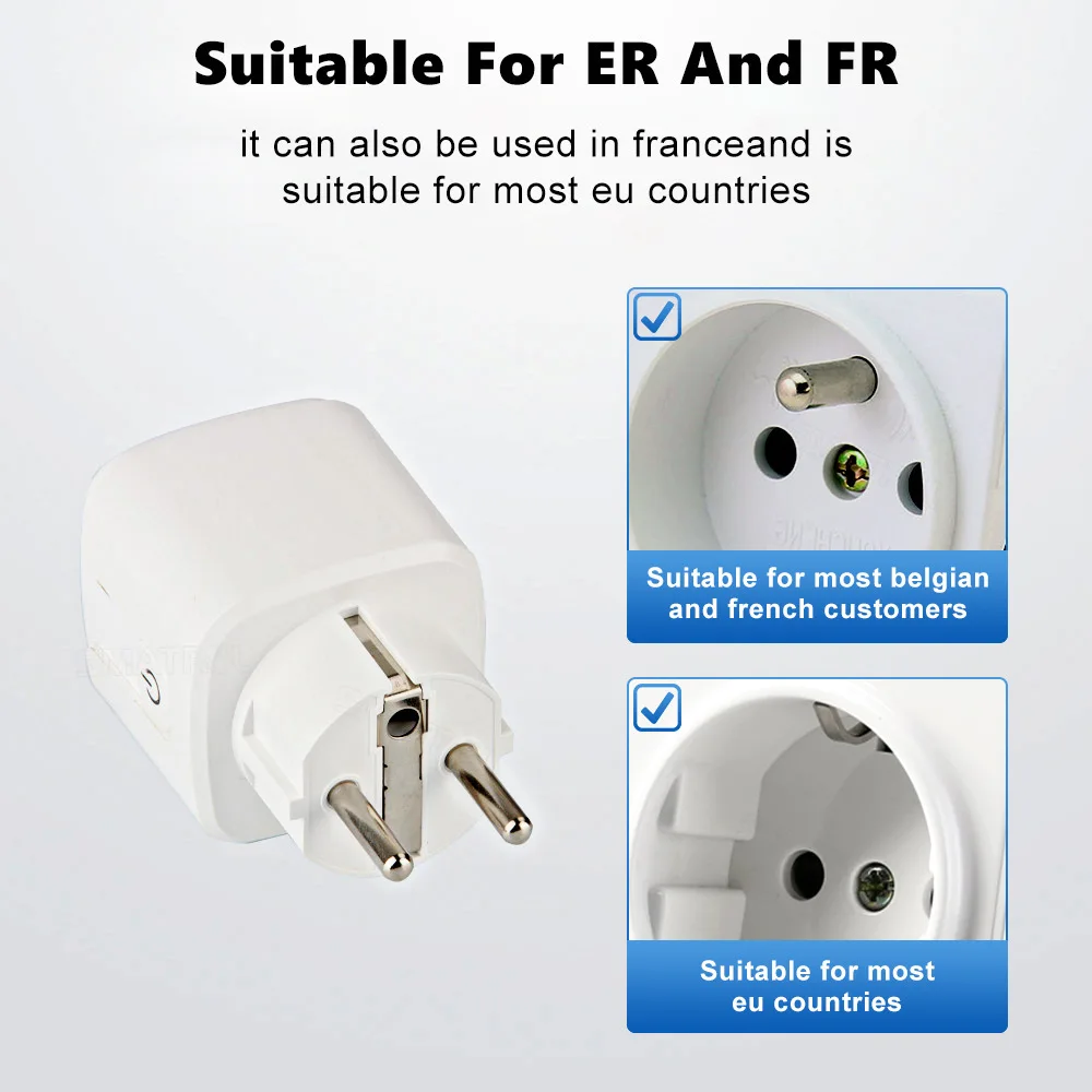 Matter Smart WiFi Socket 16A/20A EU Smart Plug Power Outlet Mini Smart Plug for HomeKit SmartThings Works with Siri Alexa