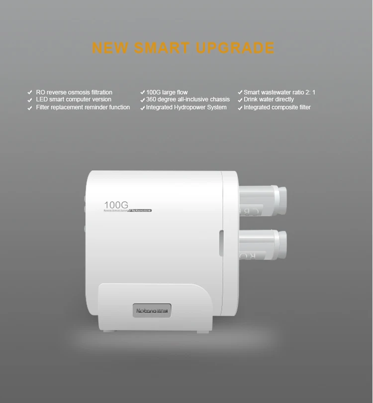 Nobana 100gpd نظام التناضح العكسي تحت الحوض منقي فلتر المياه Home Ro